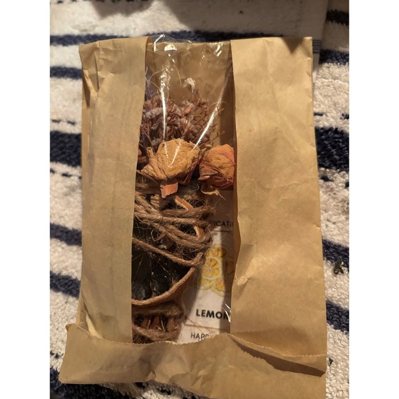 Unbranded Other - Handmade Lemon and Herb Smudge Stick Bundle with Dried Roses Purification